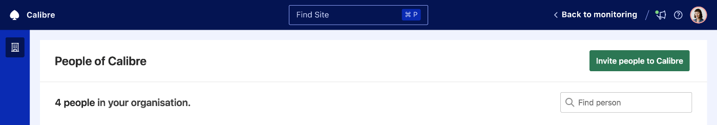 People tab where you can add and manage people within your organisation.