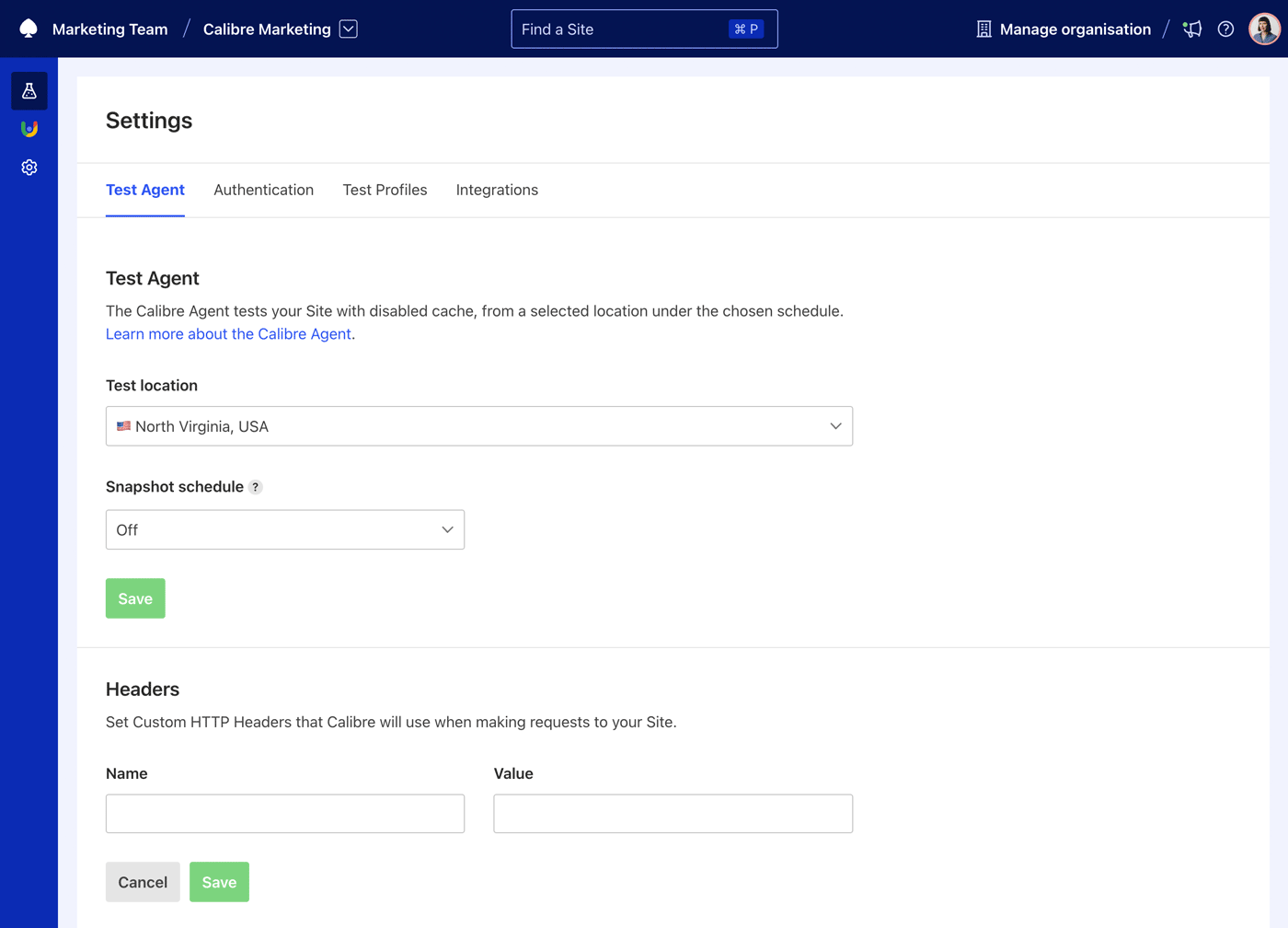 Adding a Header at Test Agent level