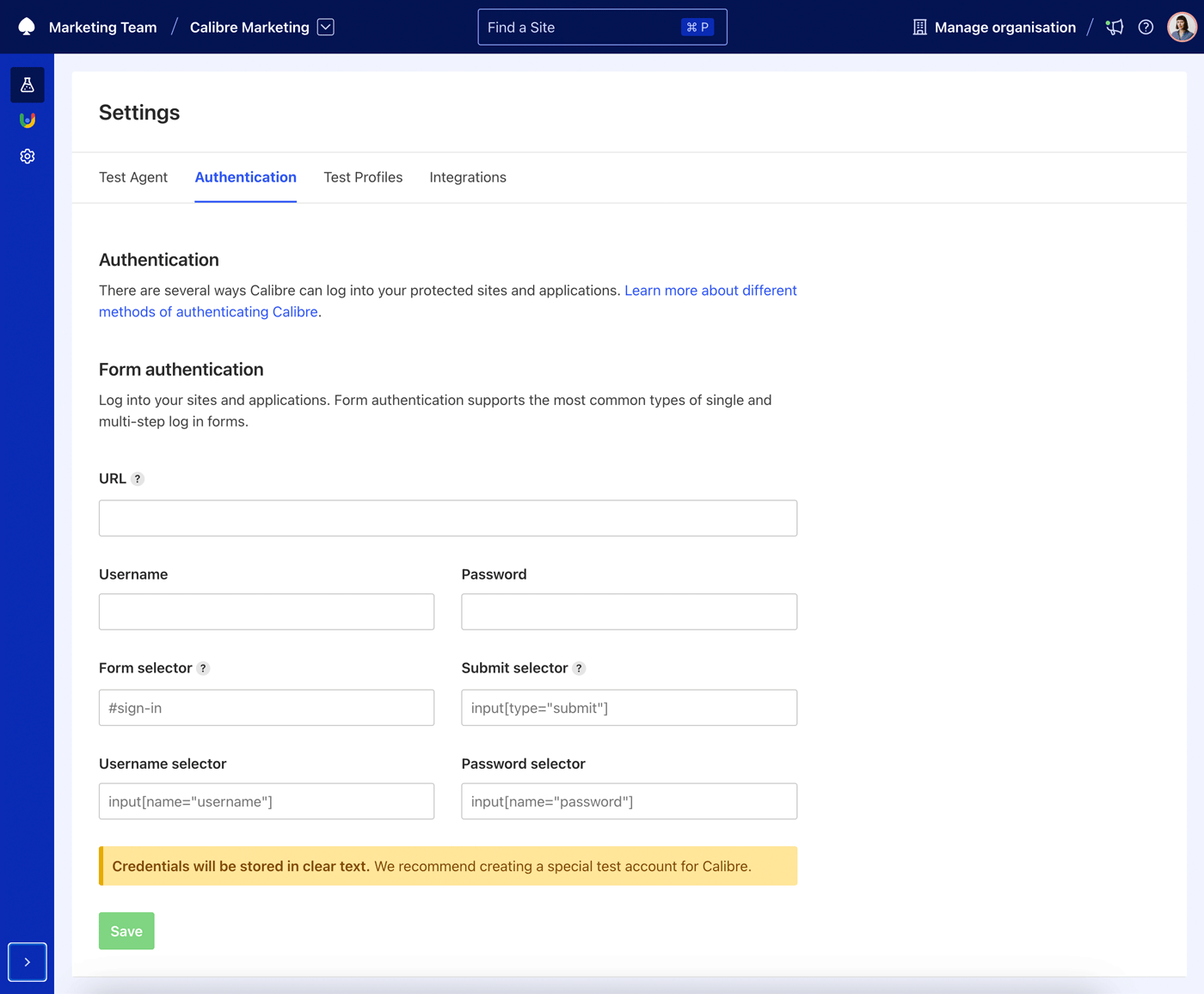Adding form authentication to your Site