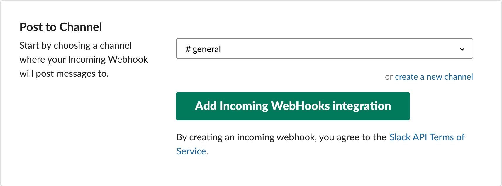 Slack Incoming Webhook Form