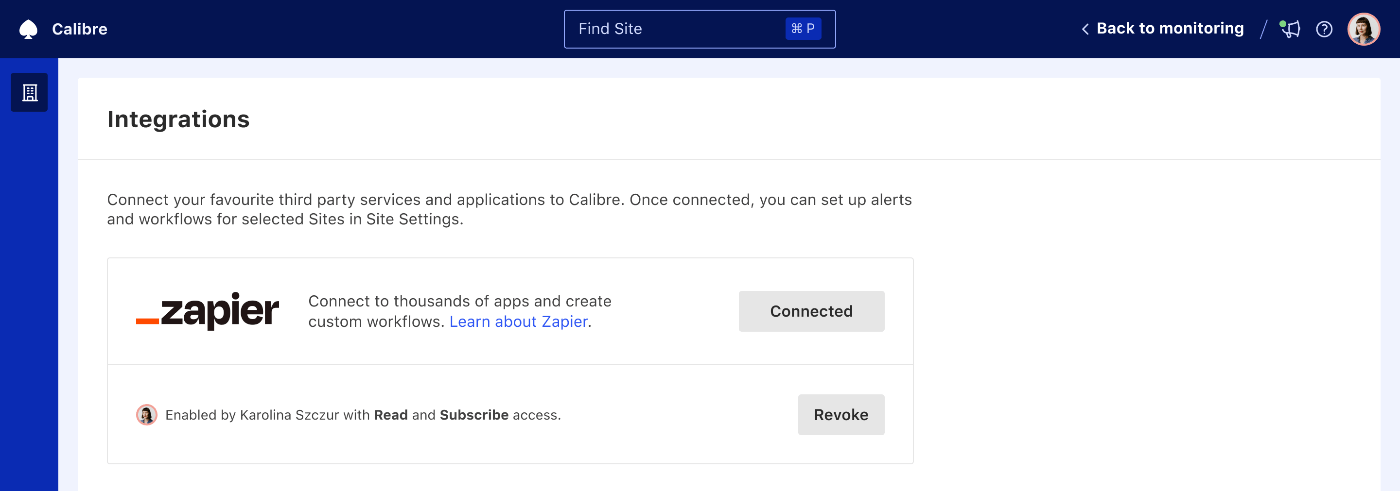 List of Zapier connections enabled for an organisation